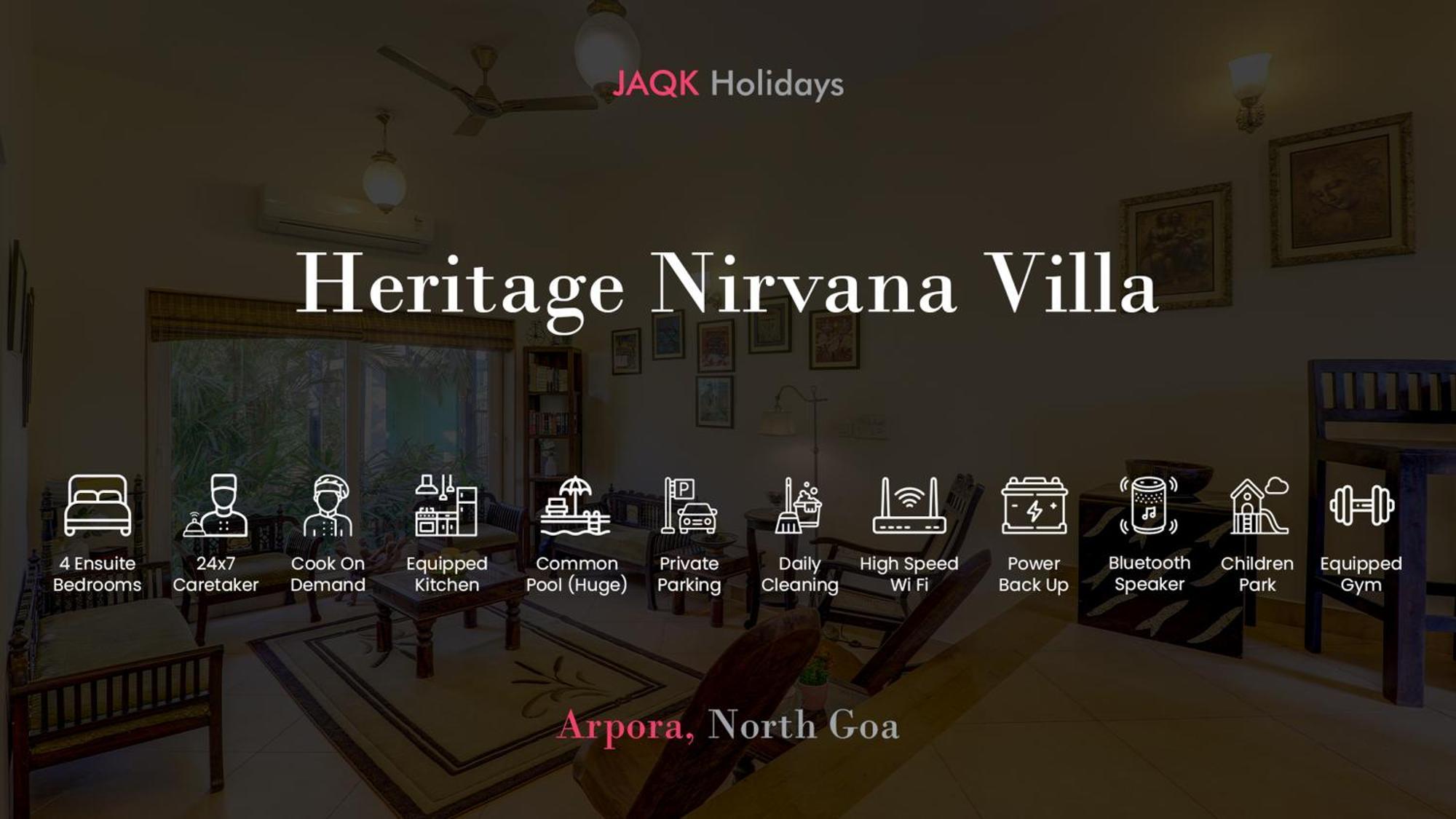 Heritage Nirvana Villa - 4Bhk, Goa 卡兰古特 外观 照片